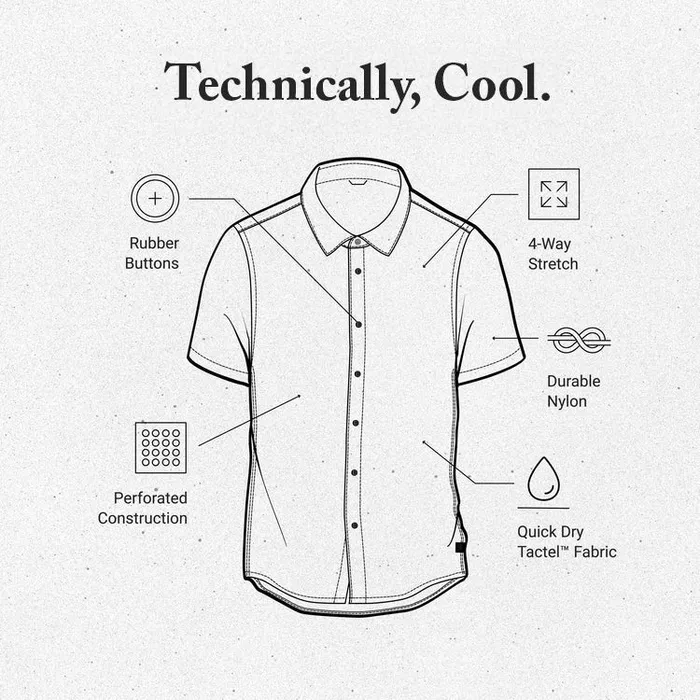 Shirts Men Roark Bless Up Breathable Stretch Shirt Costa