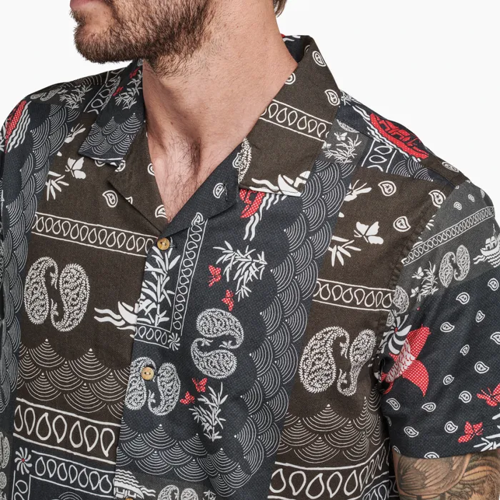 Shirts Men Roark Gonzo Camp Collar Shirt Hachimaki Black