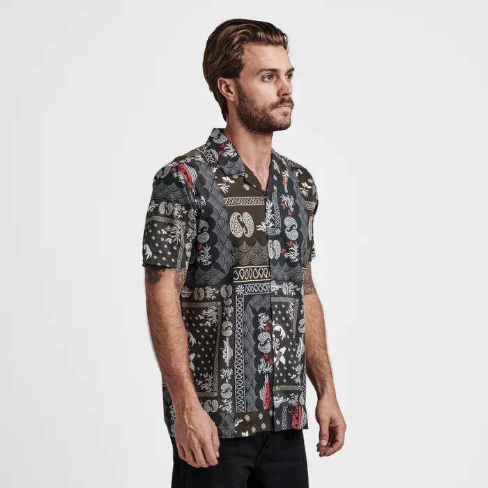 Shirts Men Roark Gonzo Camp Collar Shirt Hachimaki Black