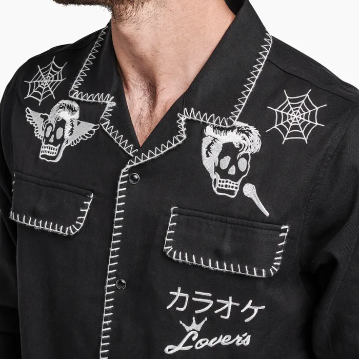 Shirts Men Roark Karaoke Lovers Long Sleeve Shirt Karaoke Black
