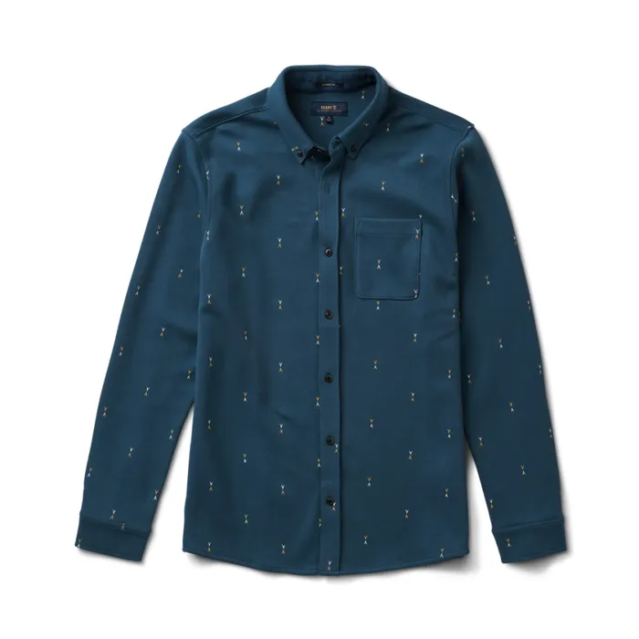 Shirts Men Roark Scholar Metro Long Sleeve Shirt Deep Blue