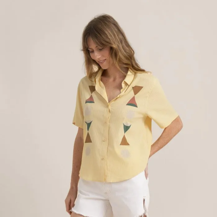 Shirts Women Roark Bless Up Breathable Stretch Shirt Heart Studio Sand