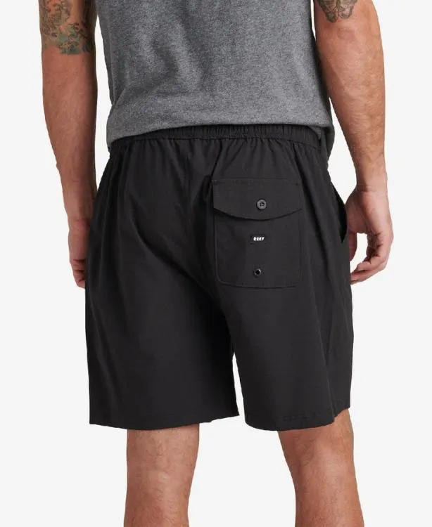 Shorts and Board Shorts Men REEF Fields Elastic Waist Walk Short 17034 Caviar