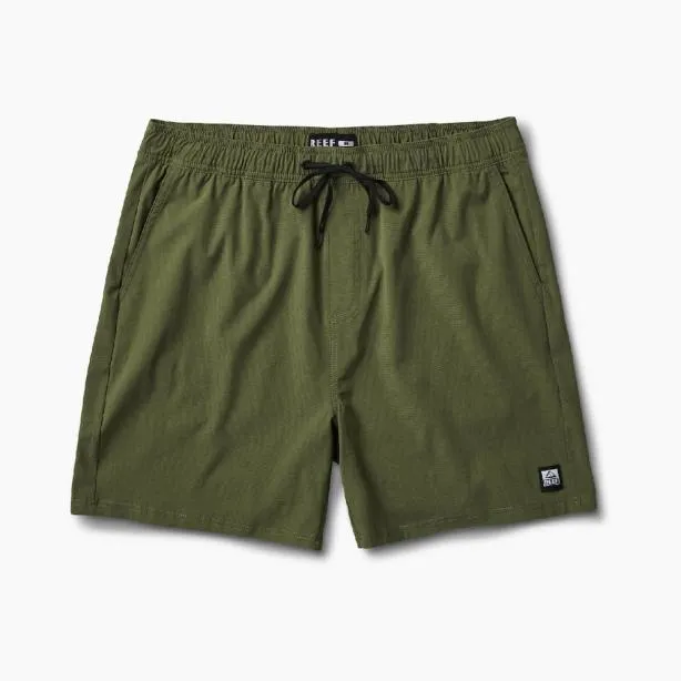 Shorts and Board Shorts Men REEF Fields Elastic Waist Walk Short 17034 Olivine