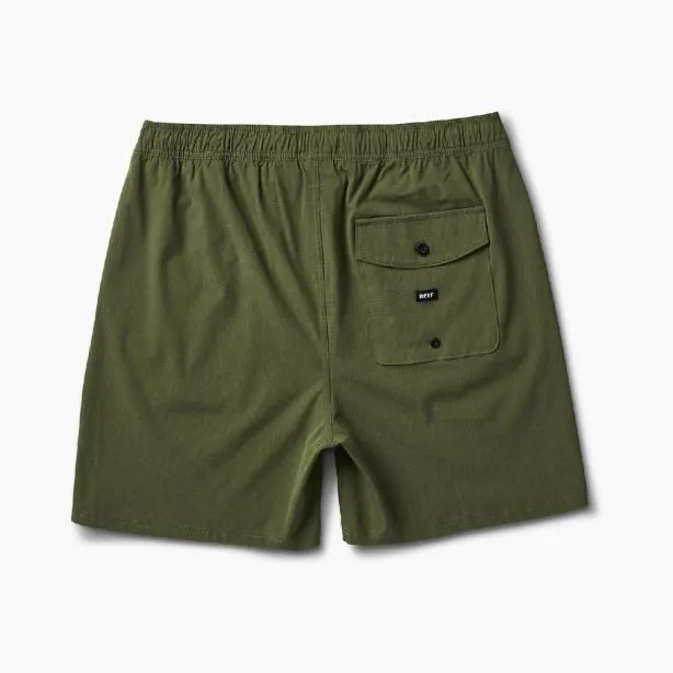 Shorts and Board Shorts Men REEF Fields Elastic Waist Walk Short 17034 Olivine