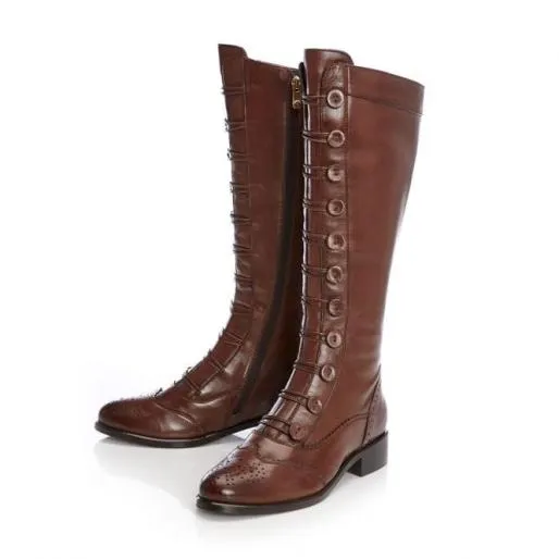 Sidnee Tan Leather Women Moda In Pelle Knee High Boots Sidnee Tan Leather Women Moda In Pelle Knee High Boots