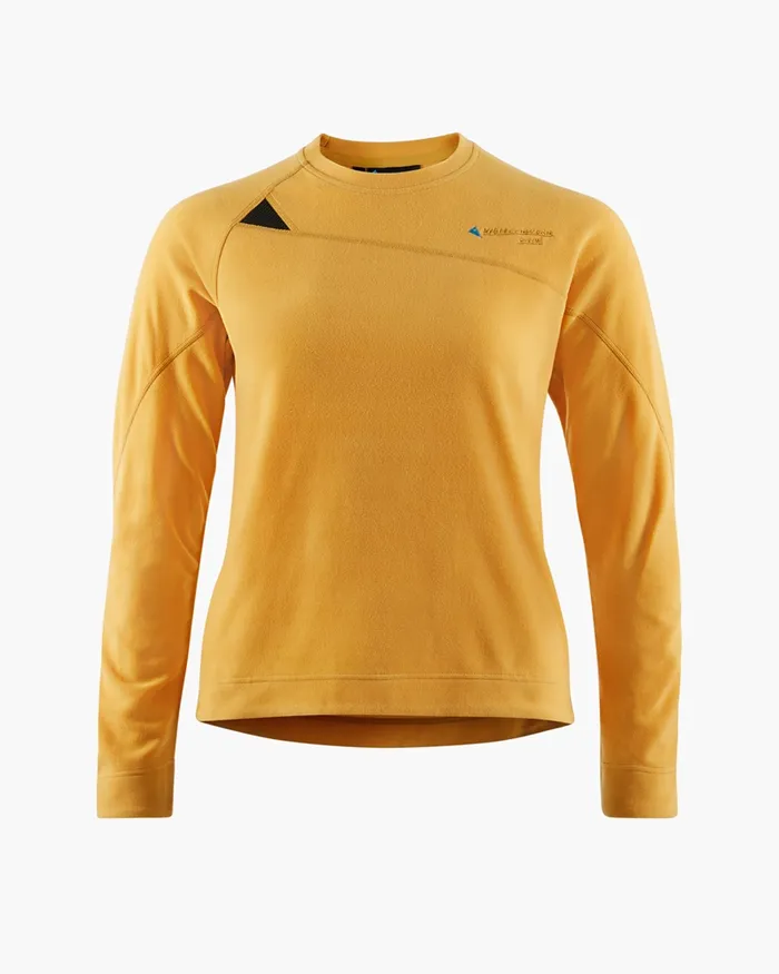 Sigyn Crew Sweater Amber Gold Women Klttermusen Fleeces and Sweaters