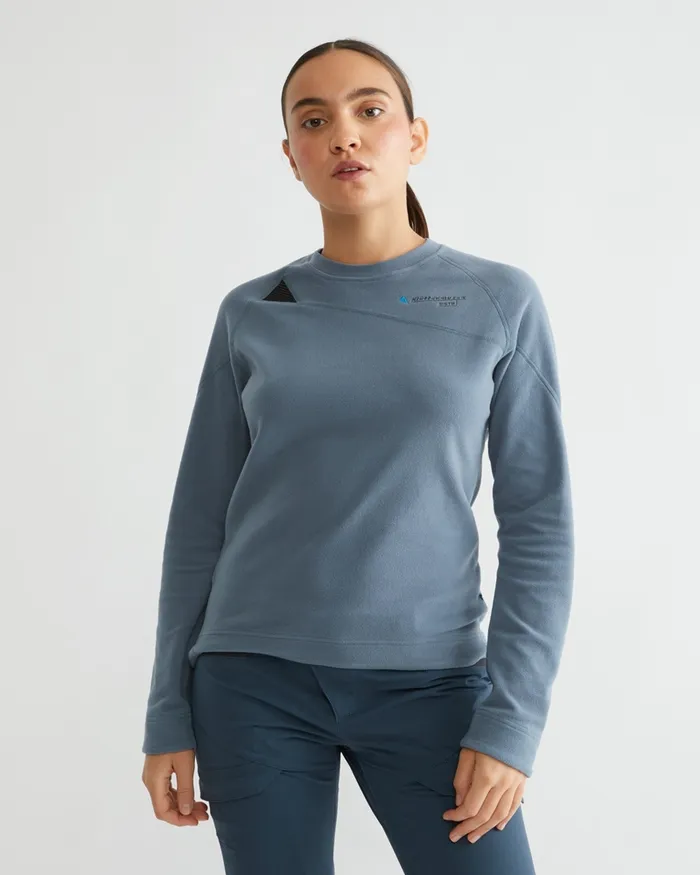 Sigyn Crew Sweater Thistle Blue Women Klttermusen Fleeces and Sweaters