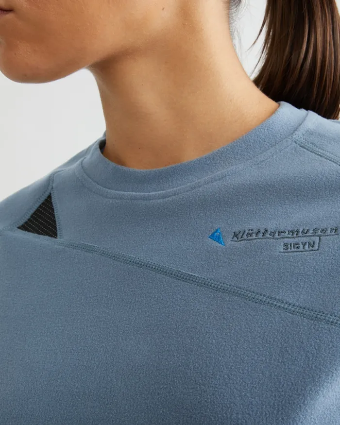 Sigyn Crew Sweater Thistle Blue Women Klttermusen Fleeces and Sweaters