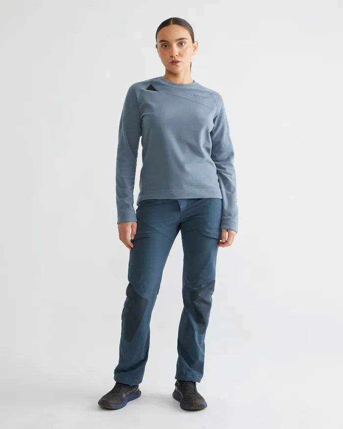 Sigyn Crew Sweater Thistle Blue Women Klttermusen Fleeces and Sweaters