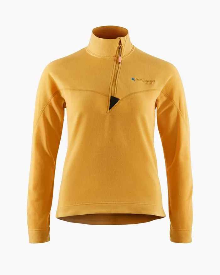 Sigyn Half Zip Sweater Amber Gold Women Klttermusen Fleeces and Sweaters