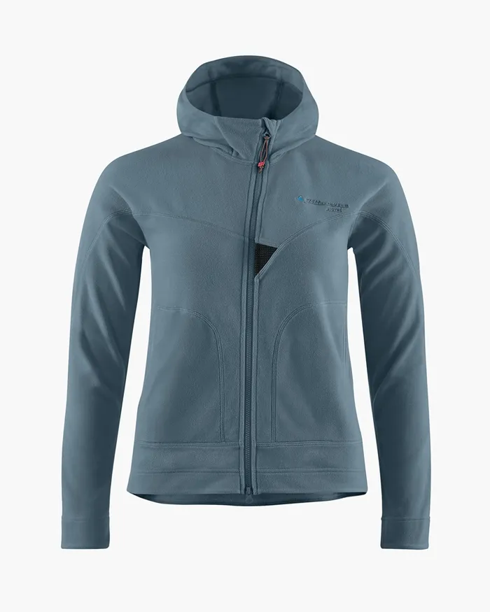 Sigyn Hooded Zip Thistle Blue Women Klttermusen Fleeces and Sweaters