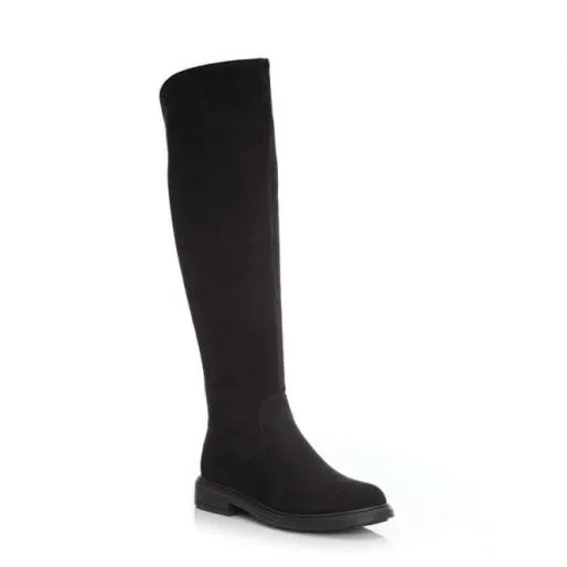 Skyla Black Alcantara Women Moda In Pelle Black Boots Skyla Black Alcantara Women Moda In Pelle Black Boots