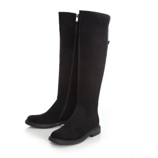 Skyla Black Alcantara Women Moda In Pelle Black Boots Skyla Black Alcantara Women Moda In Pelle Black Boots