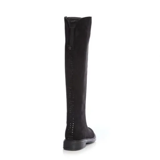 Skyla Black Alcantara Women Moda In Pelle Black Boots Skyla Black Alcantara Women Moda In Pelle Black Boots