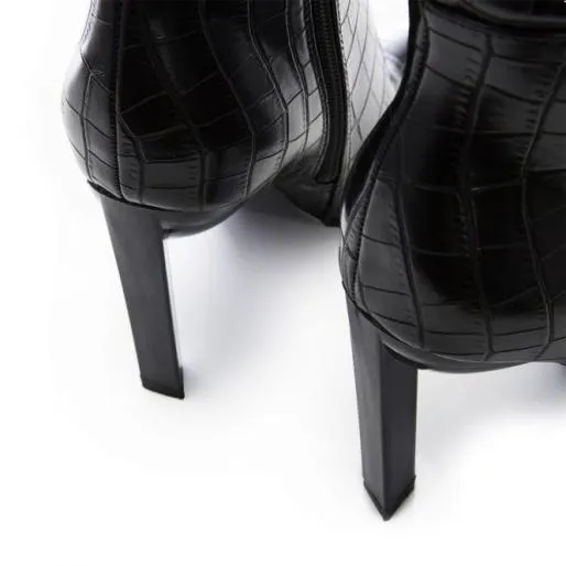 Stevie Black Patent Mocc Croc Women Moda In Pelle Black Boots Stevie Black Patent Mocc Croc Women Moda In Pelle Black Boots