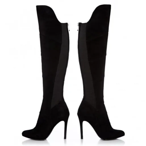 Stradi Black Suede Women Moda In Pelle Black Boots Stradi Black Suede Women Moda In Pelle Black Boots