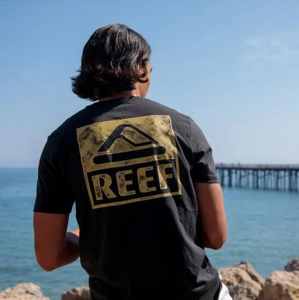 TShirts Men REEF Wellie Short Sleeve TShirt Caviar