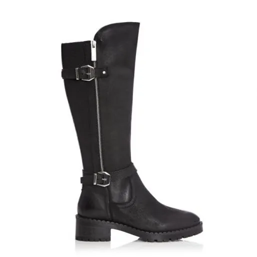 Toralia Black Nubuck Women Moda In Pelle Knee High Boots Toralia Black Nubuck Women Moda In Pelle Knee High Boots
