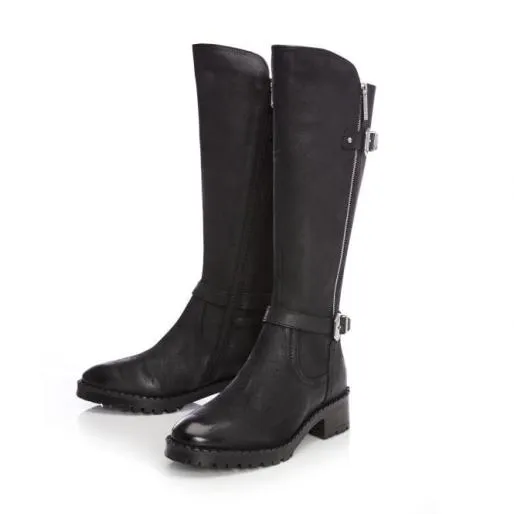 Toralia Black Nubuck Women Moda In Pelle Knee High Boots Toralia Black Nubuck Women Moda In Pelle Knee High Boots