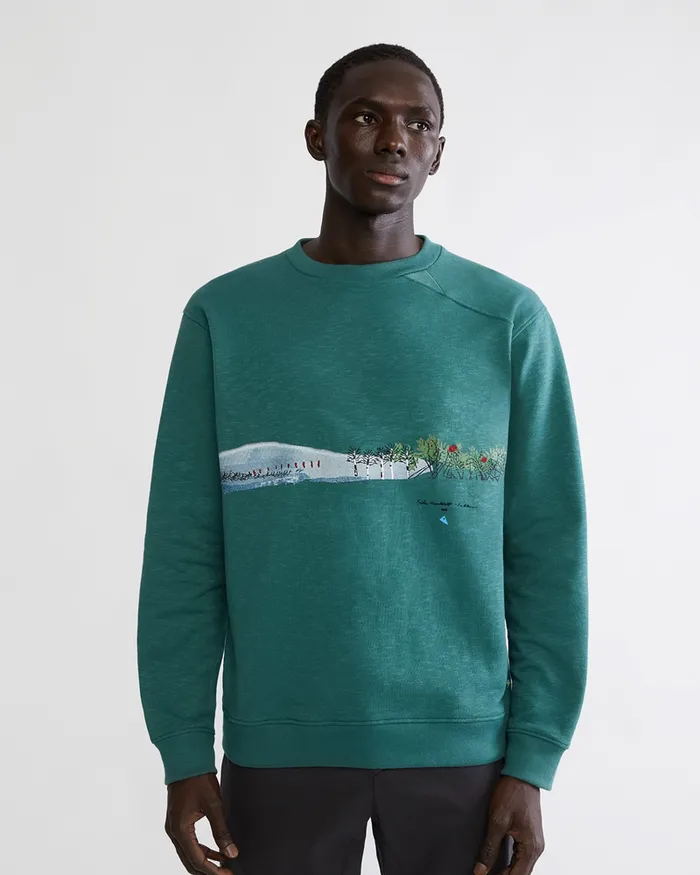 Turid Crew Sweater Britta Britta MarakattLabba Deep Green Men Klttermusen Fleeces and Sweaters Turid Crew Sweater Britta Britta MarakattLabba Deep Green Men Klttermusen Fleeces and Sweaters