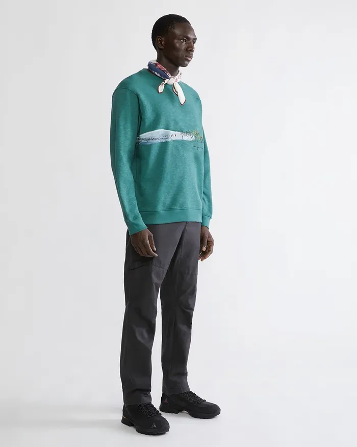 Turid Crew Sweater Britta Britta MarakattLabba Deep Green Men Klttermusen Fleeces and Sweaters