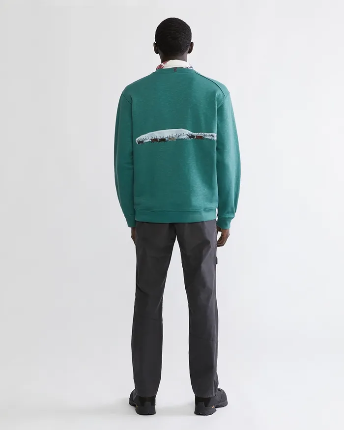 Turid Crew Sweater Britta Britta MarakattLabba Deep Green Men Klttermusen Fleeces and Sweaters