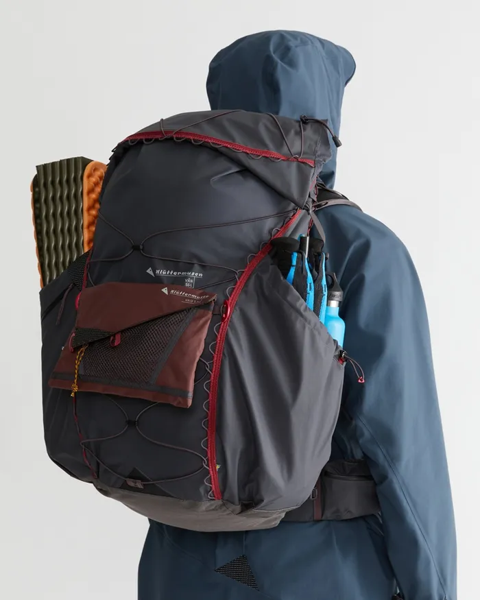 Vn Waterproof Retina Backpack 55L Raven MenWomen Klttermusen MultiDay Backpacks 32100l