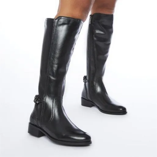 Whitley Black Leather Women Moda In Pelle Black Boots Whitley Black Leather Women Moda In Pelle Black Boots