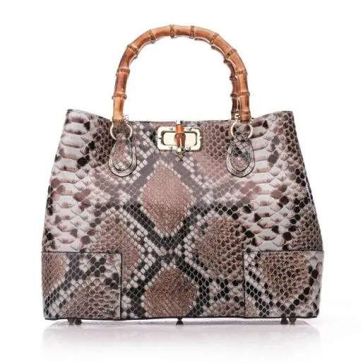 Willow Bag Natural Snake Print Leather Women Moda In Pelle Tote Bags