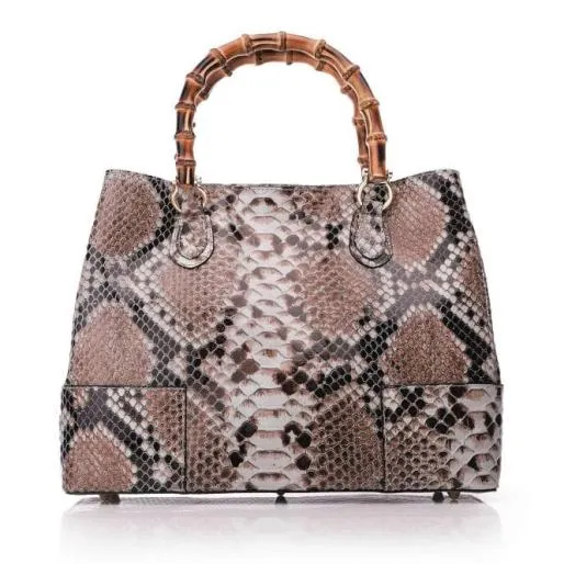 Willow Bag Natural Snake Print Leather Women Moda In Pelle Tote Bags