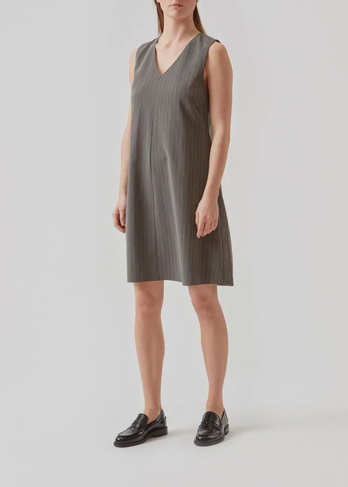 Women AbrahamMD Dress Grey Pinstripe Modstrm Dresses