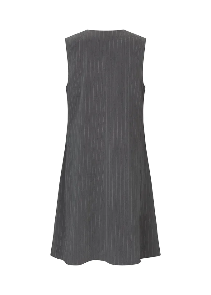 Women AbrahamMD Dress Grey Pinstripe Modstrm Dresses Women AbrahamMD Dress Grey Pinstripe Modstrm Dresses