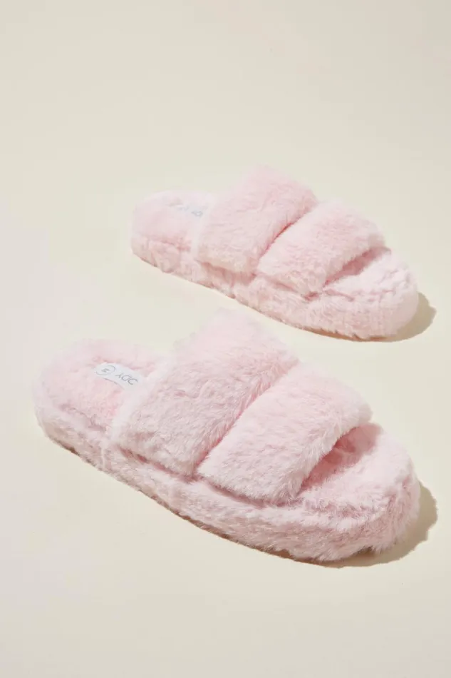 Women Accessories and Slippers Cotton On Plush Fur Slipper Blushing Bride