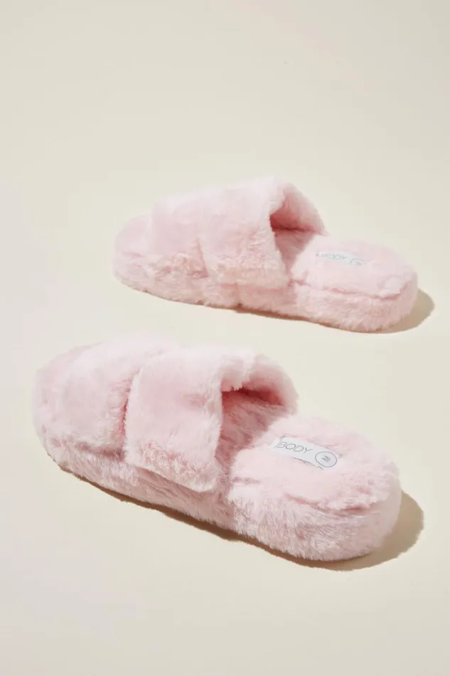 Women Accessories and Slippers Cotton On Plush Fur Slipper Blushing Bride