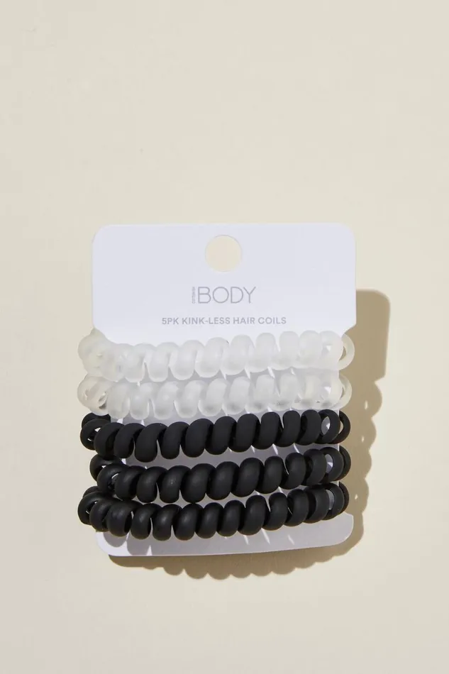 Women Active Accessories Cotton On Coil Hair Ties 5Pk Blackclear