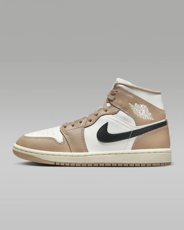 Women Air Jordan 1 Mid Saildesertblack Nike Lifestyle