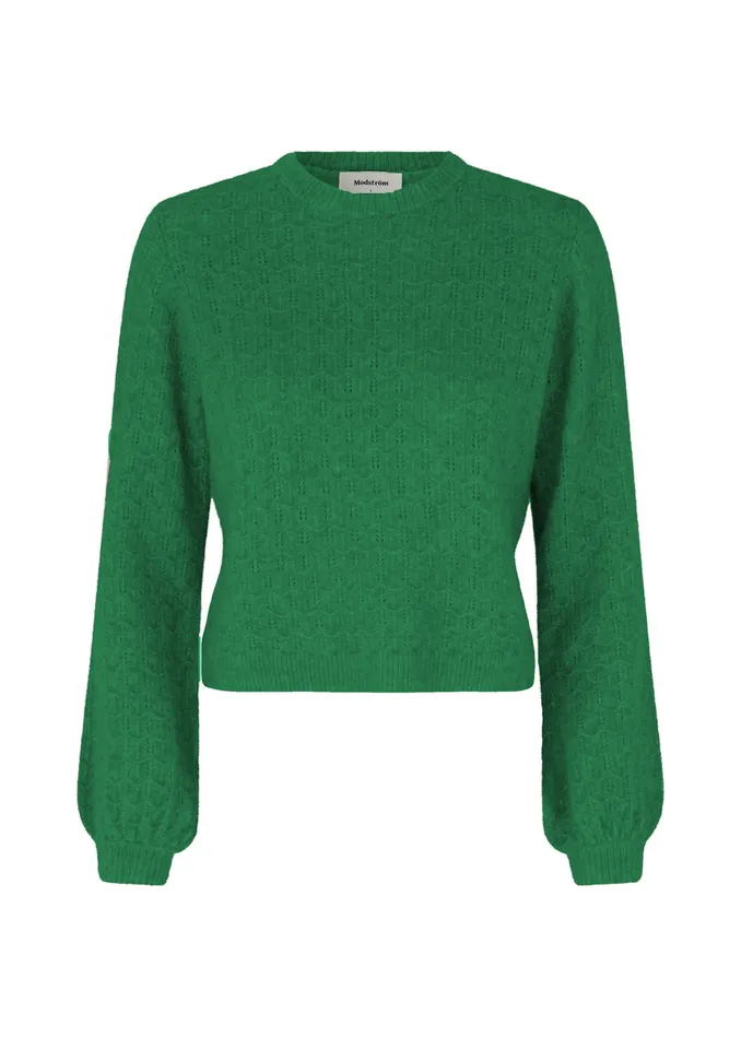 Women AlvesMD Oneck Green Meadow Modstrm Blouses and Knitwear