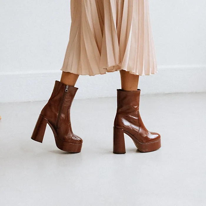 Women Ankle Boots Lowboots Jonak Platform Boots With Round Toes