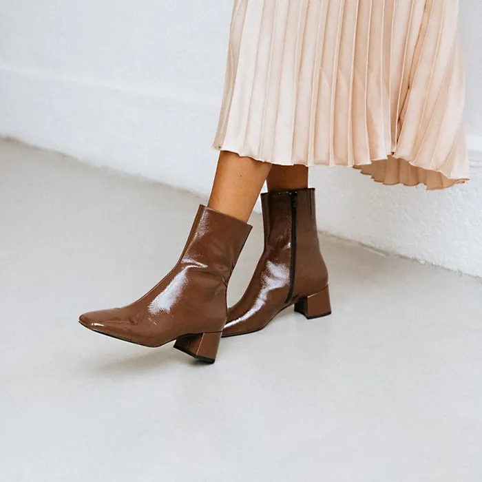 Women Ankle Boots Lowboots Jonak SquareToed Boots With Small Heels