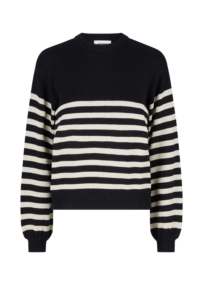 Women ArchieMD Oneck Summer Sand Stripe Modstrm Blouses and Knitwear