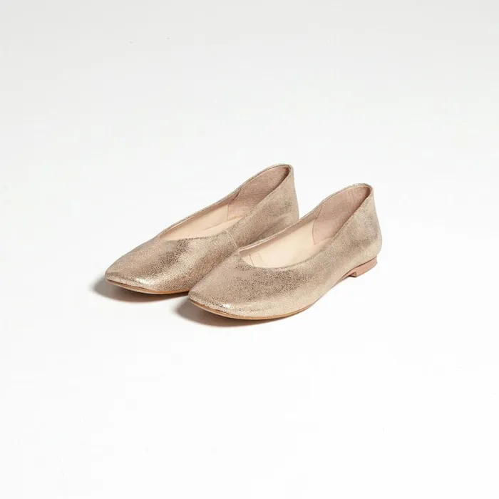 Women Ballets Flats Jonak Lamined Suede Ballerinas