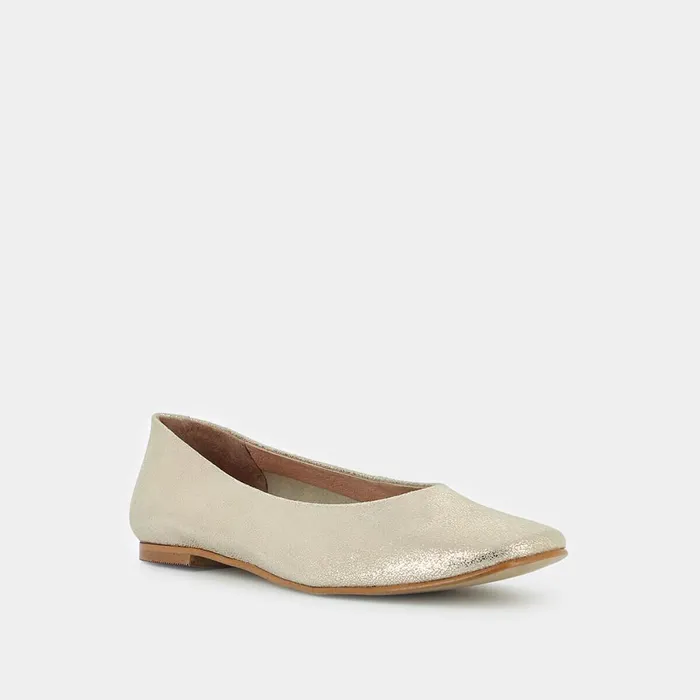 Women Ballets Flats Jonak Lamined Suede Ballerinas