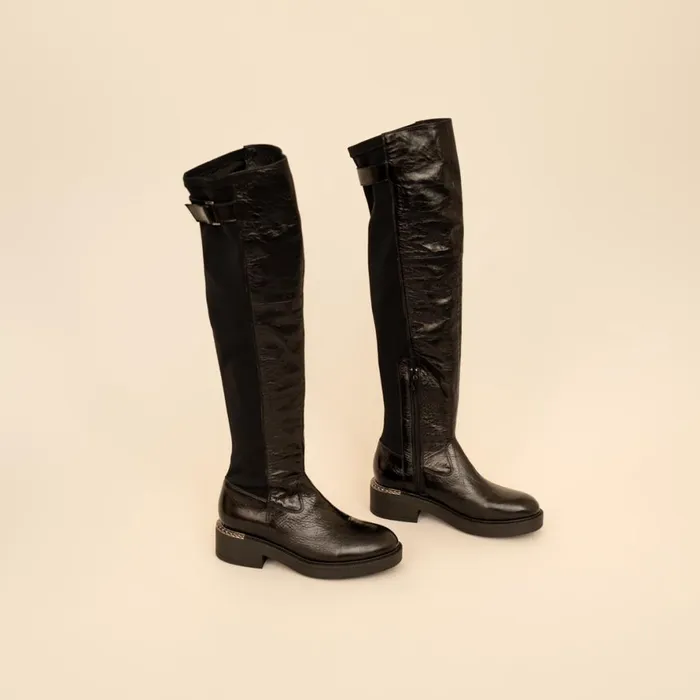 Women Boots Thighhigh Boots Jonak BiMaterial Boots With Buckle
