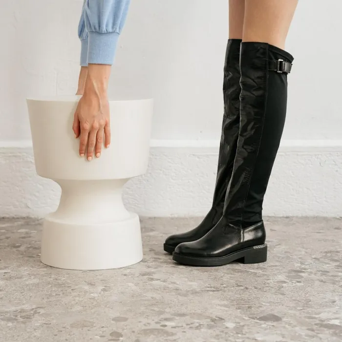 Women Boots Thighhigh Boots Jonak BiMaterial Boots With Buckle