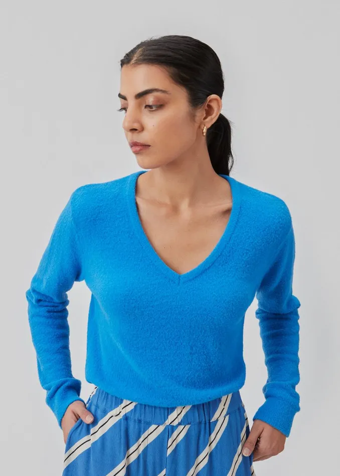 Women CammyMD Vneck Azure Blue Modstrm Blouses and Knitwear