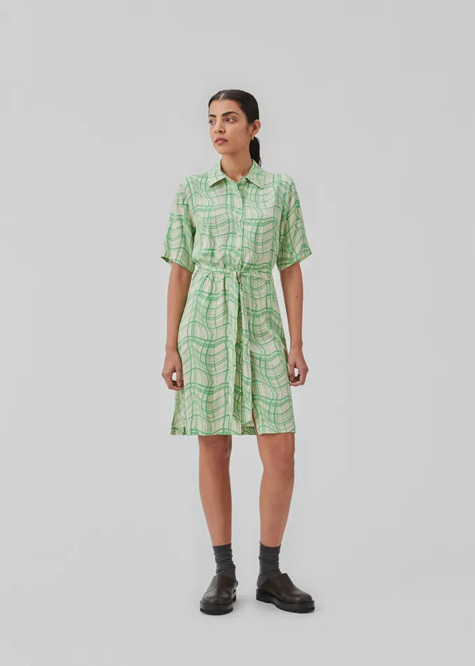 Women CarsenMD Print Dress Distorted Check Modstrm Dresses