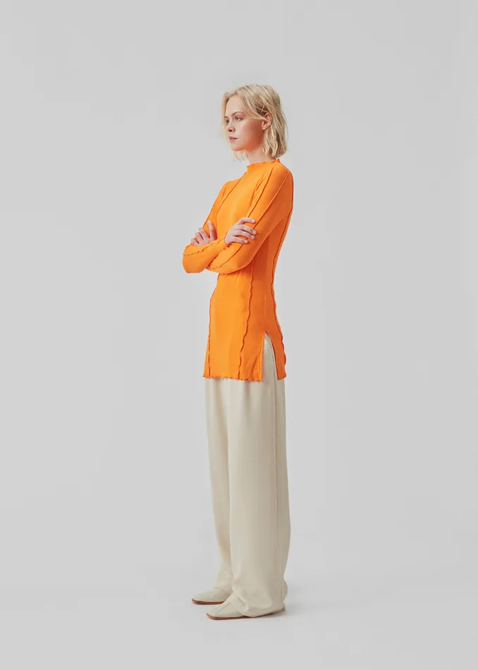 Women CassieMD LS Top Vibrant Orange Modstrm Tops