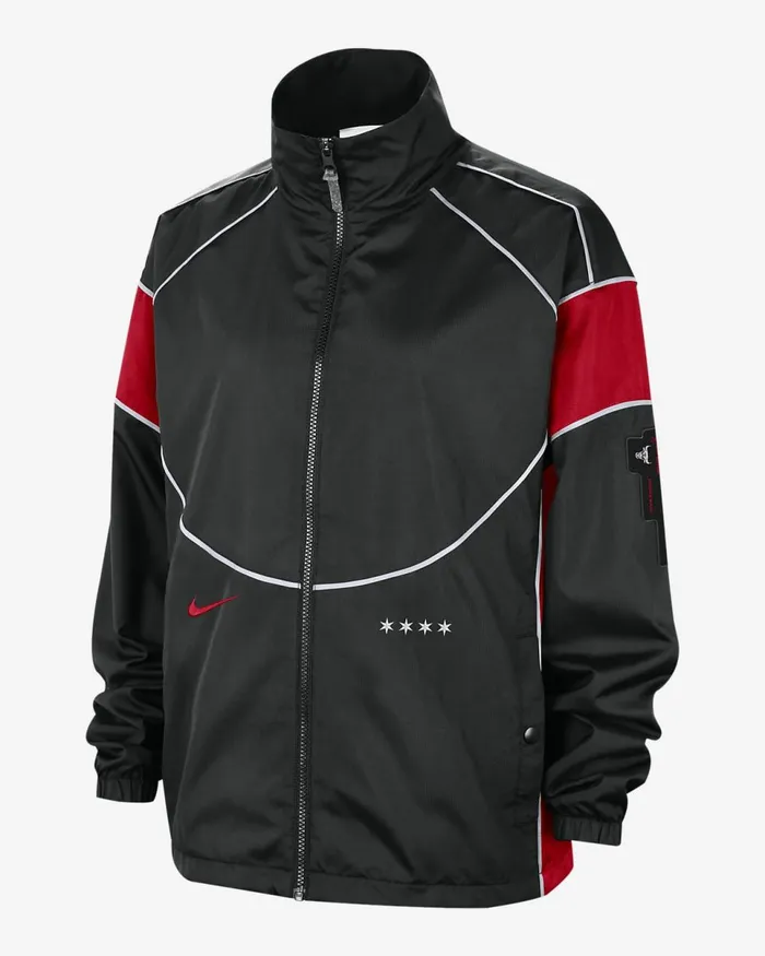 Women Chicago Bulls Swoosh Fly 202324 City Edition Blackuniversity Redwhiteblack Nike Jackets