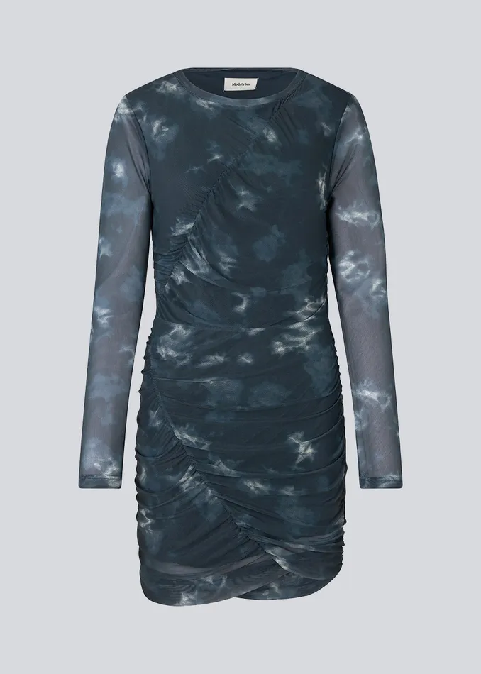 Women CliffordMD Print Dress Midnight Tie Dye Modstrm Dresses Women CliffordMD Print Dress Midnight Tie Dye Modstrm Dresses